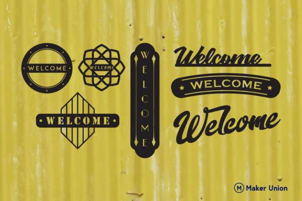 Modern welcome signs dxf files preview