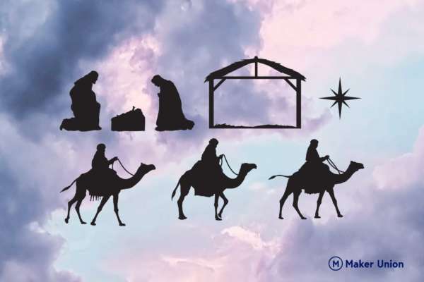 Nativity scene dxf files preview