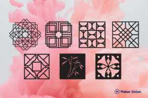 Square wall decor dxf files preview