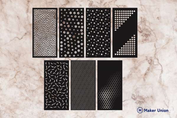 Abstract panels dxf files preview