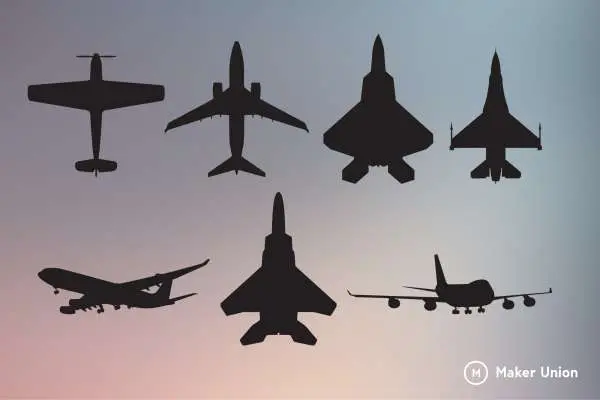 Airplanes dxf files preview