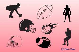 American football dxf files preview