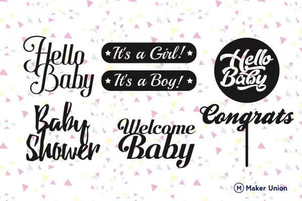 Baby shower dxf files preview