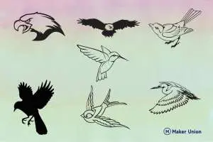 Birds dxf files preview