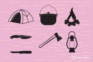 Camping dxf files preview
