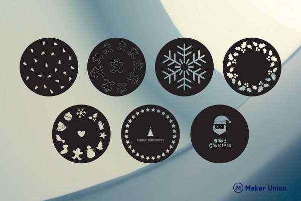 Christmas coasters dxf files preview
