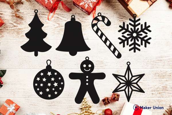 Christmas decorations dxf files preview
