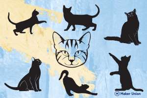 Crazy for cats dxf files preview
