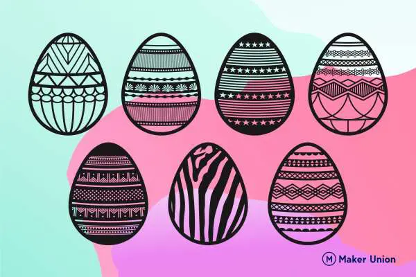 Decorative easter eggs dxf files preview