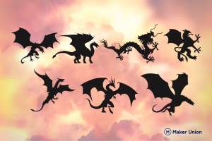 Dragons dxf files preview