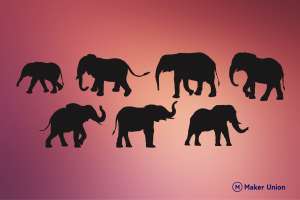 Elephants dxf files preview