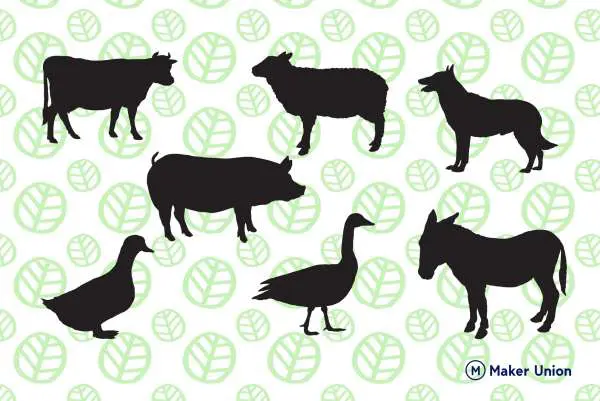Farm animals dxf files preview