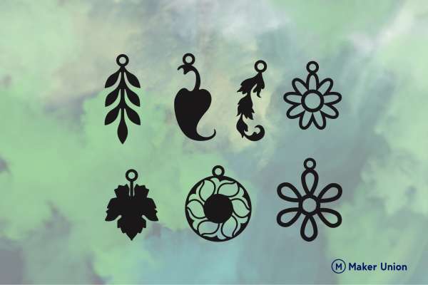 Floral earrings dxf files preview