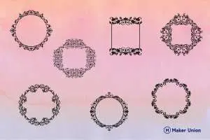 Floral frames dxf files preview