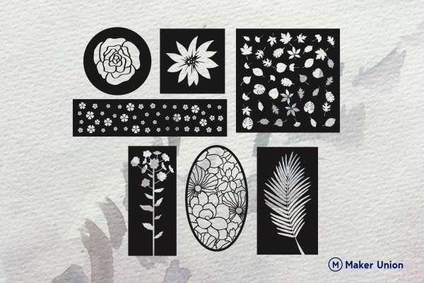Floral wall decors dxf files preview
