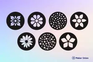 Flower coasters dxf files preview