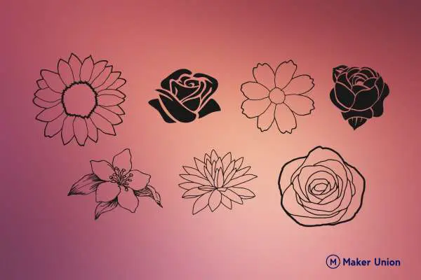 Flowers dxf files preview