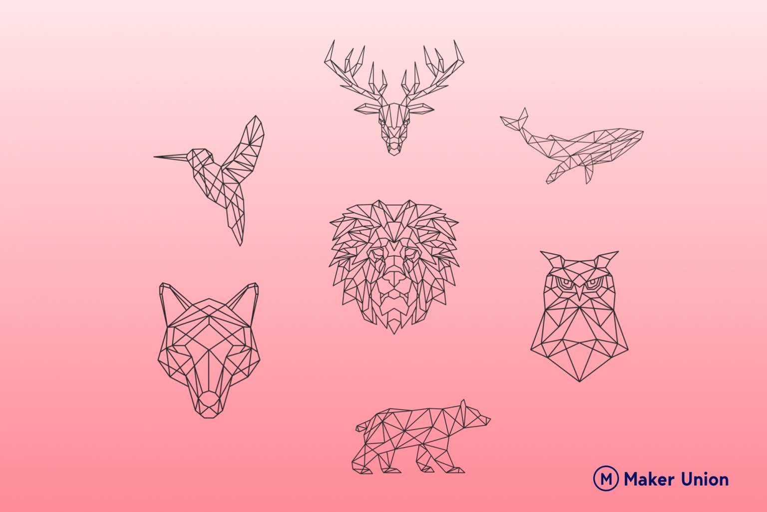 Geometric animals free dxf files maker union