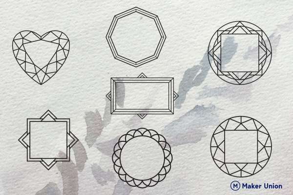 Geometric frames dxf files preview