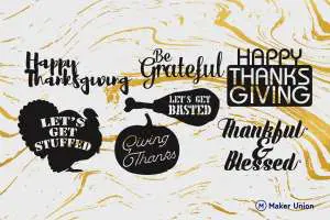 Happy thanksgiving dxf files preview