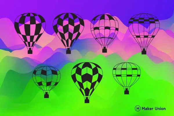 Hot air balloon dxf files preview