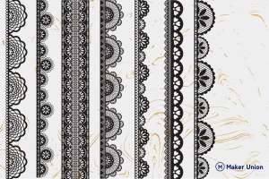 Lace borders dxf files preview