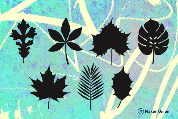 Leaf shapes dxf files preview