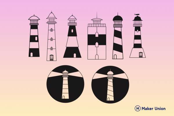 Lighthouses dxf files preview