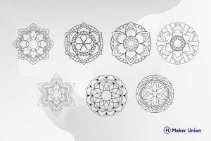 Mandala designs dxf files preview