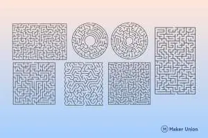 Mazes dxf files preview