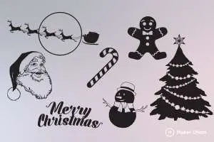 Merry christmas dxf files preview