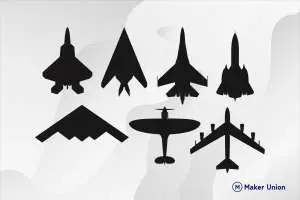 Military aircraft dxf files preview