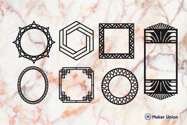 Mirror frames dxf files preview