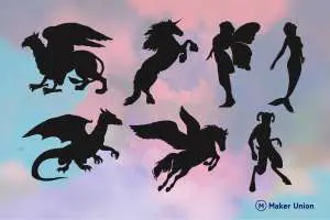 Mythical creatures dxf files preview
