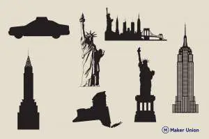 New york scenery dxf files preview