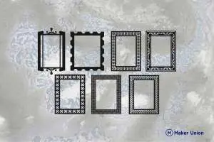 Photo frames dxf files preview