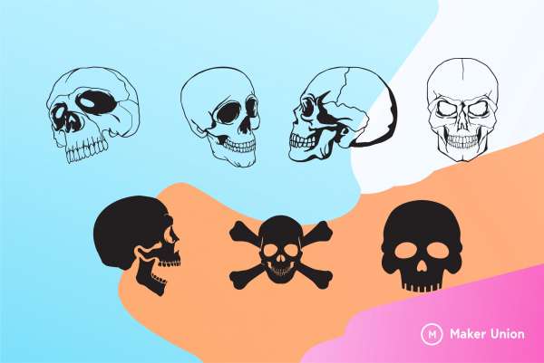Skulls dxf files preview