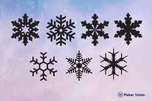 Snowflakes dxf files preview