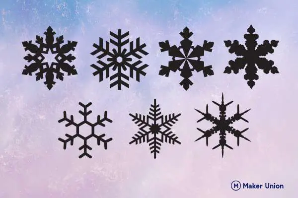 Snowflakes dxf files preview