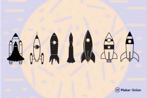 Space rockets dxf files preview