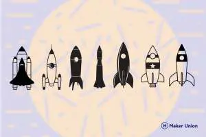 Space rockets dxf files preview