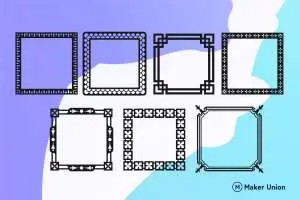 Square frames dxf files preview
