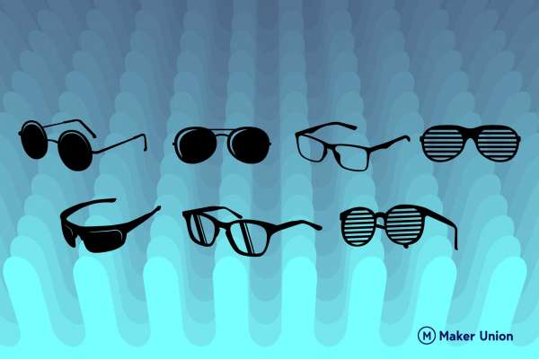 Sunglasses free DXF files preview