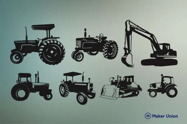 Tractors dxf files preview
