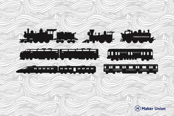 Trains dxf files preview