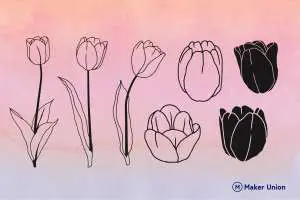Tulips dxf files preview