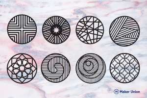 Unique drink coasters dxf files preview