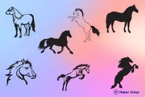 Wild horses dxf files preview