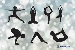 Yoga poses dxf files preview